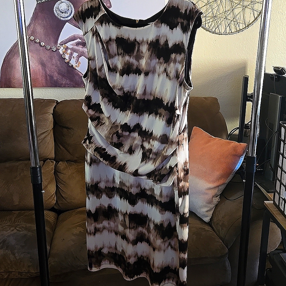 Calvin Klein rouched knee-length dress - large